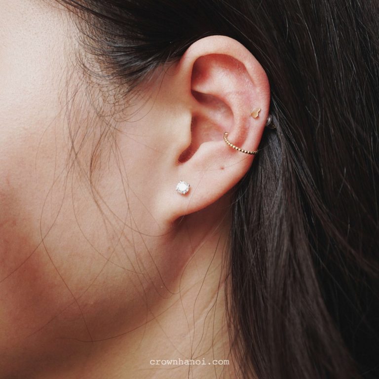Alternative view of STONE STUD EARRINGS
