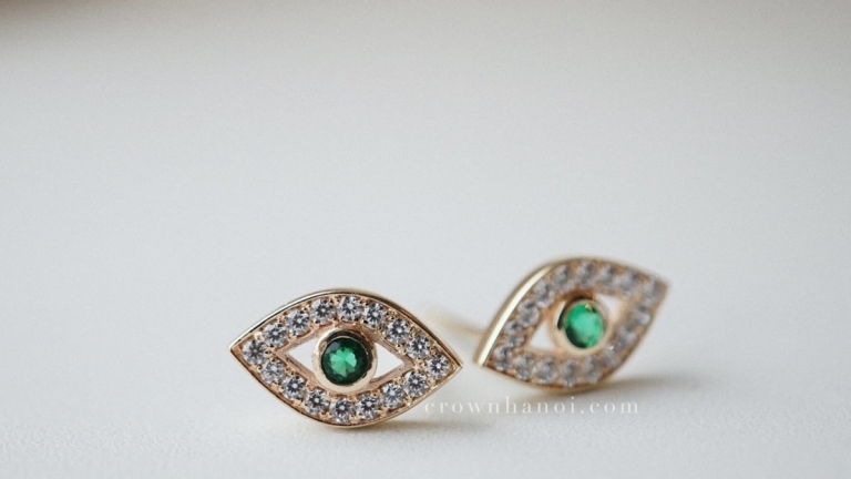 Alternative view of EVIL EYE EARRINGS