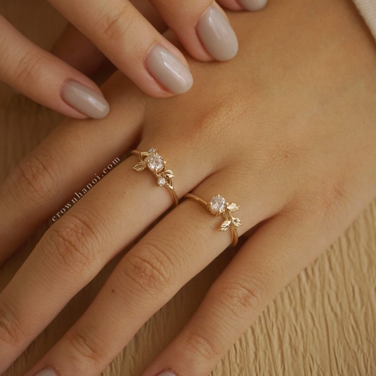 Alternative view of WHISPER BRANCH SOLITAIRE RING - 4MM