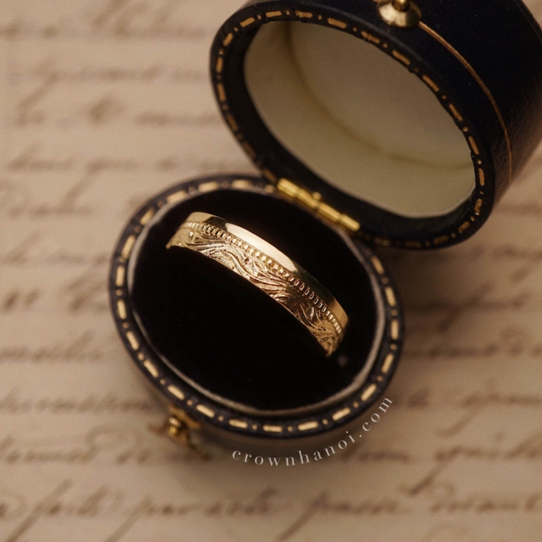 WAVE MILGRAIN BAND RING