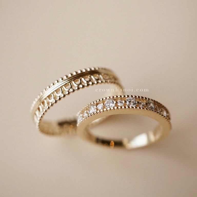 MILGRAIN GOTHIC RING & FRENCH LACE RING