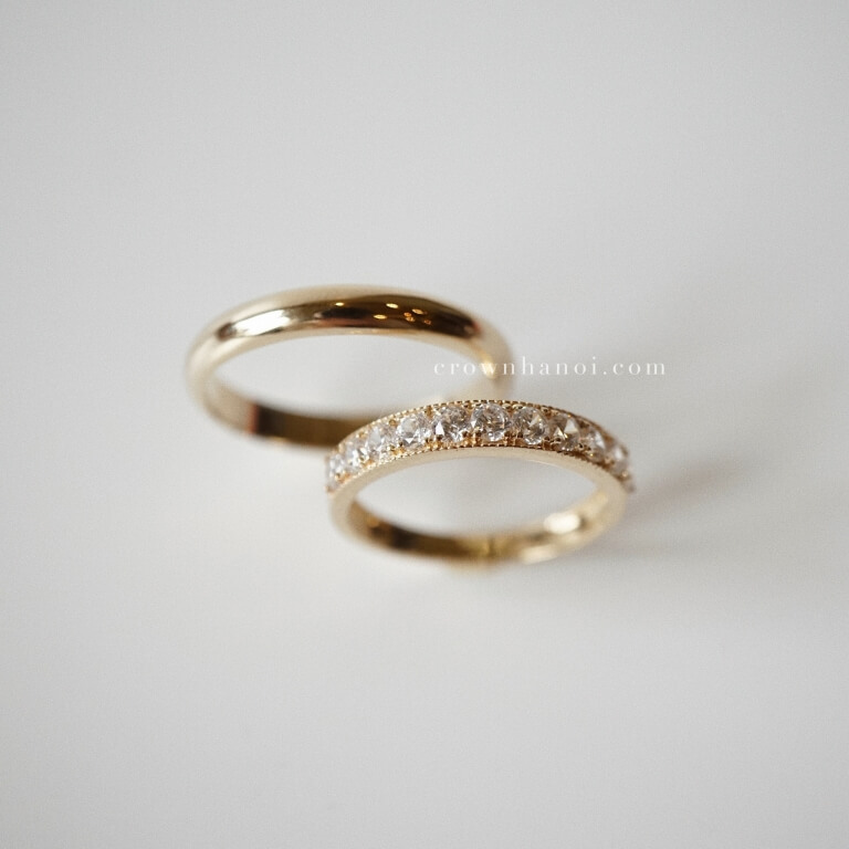 D - SHAPE BAND RING 3MM & BOLD MILGRAIN ETERNITY RING