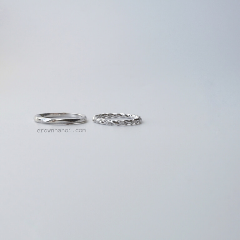 TWIST ROPE ETERNITY & TWIST MATTE RING (PLATINUM)