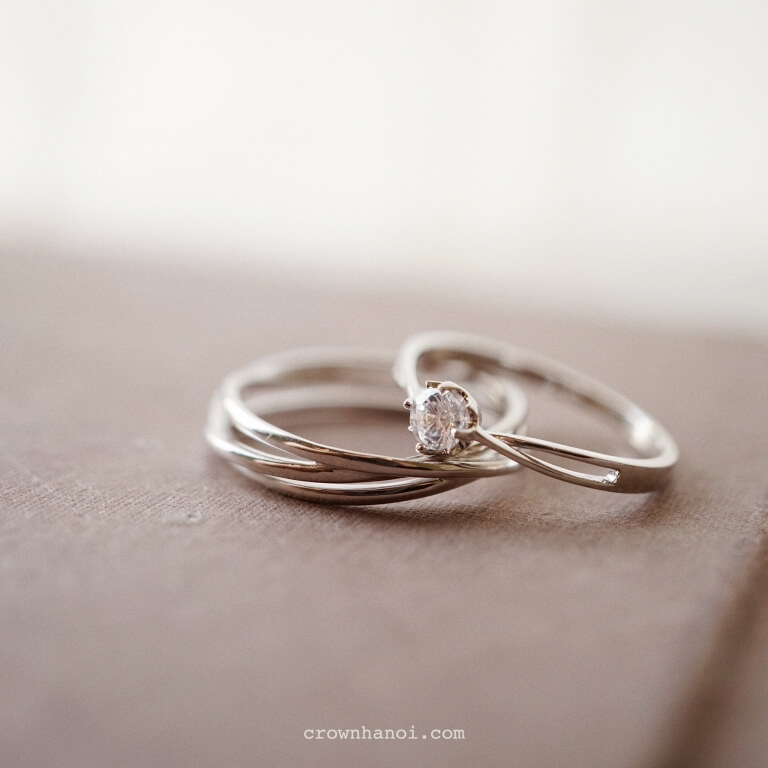 TRINITY RING & TWIST SOLITAIRE RING (PLATINUM)
