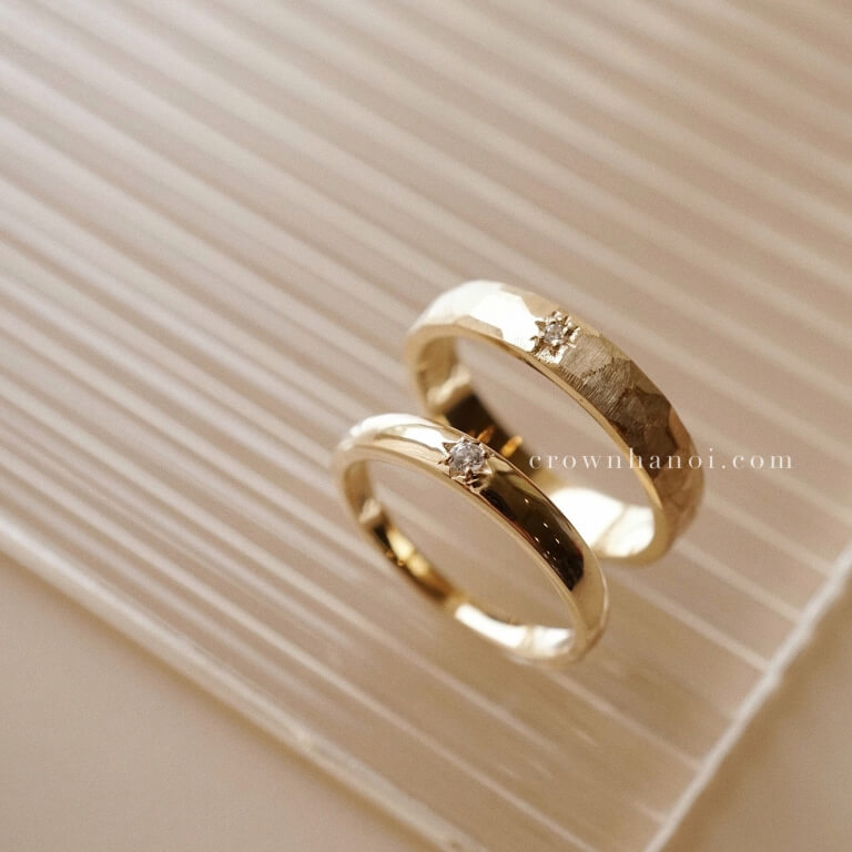 STARDUST FACET RING - 4MM & STARDUST BAND RING