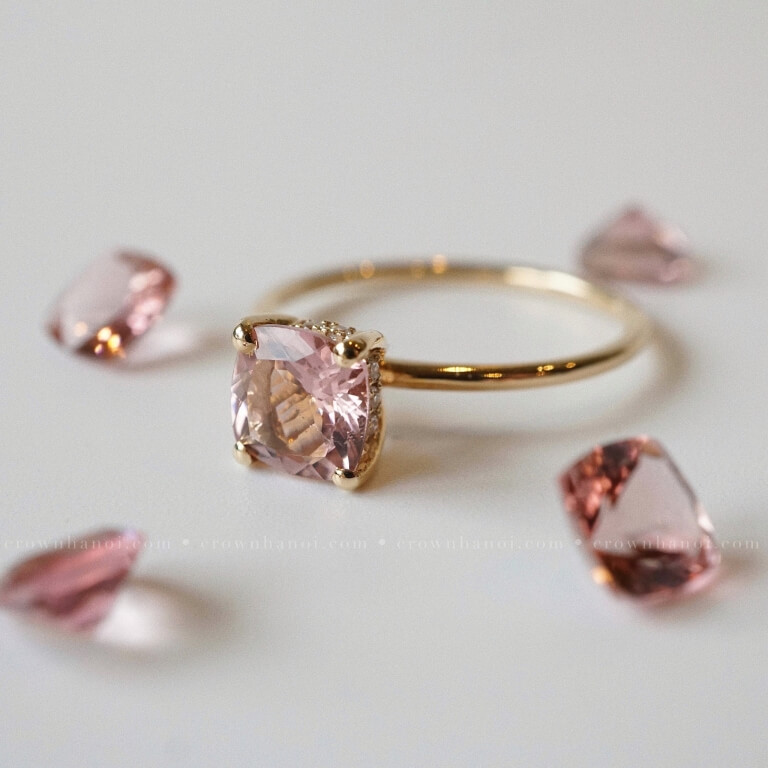 HIDDEN HALO TOURMALINE SOLITAIRE RING