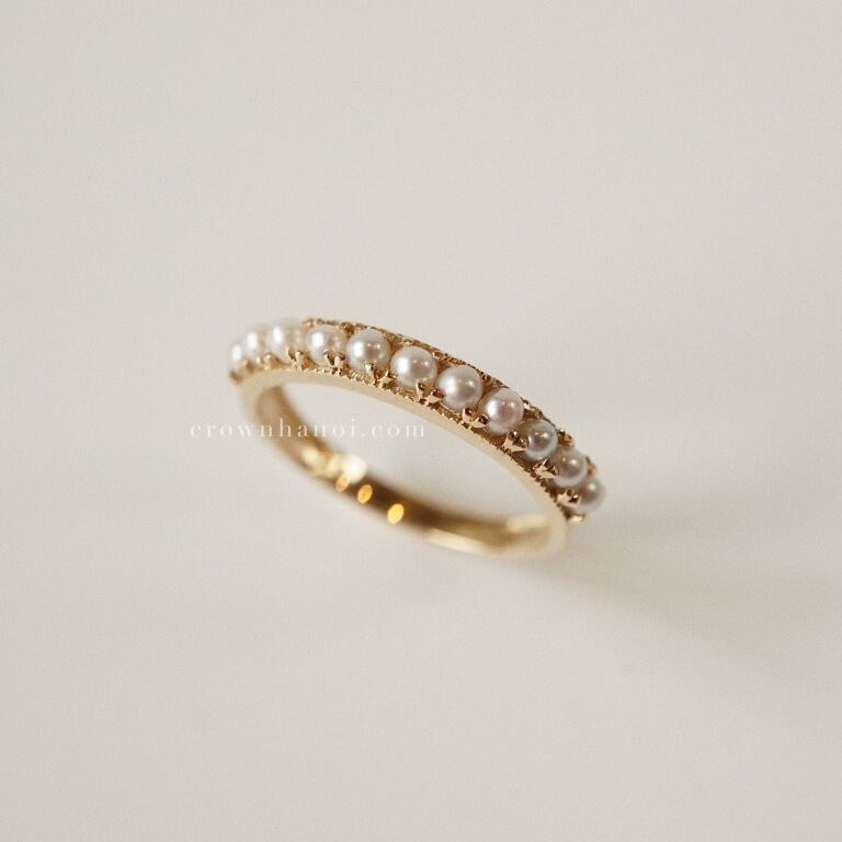 HALF PEARL ETERNITY RING