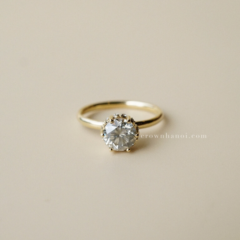 HIDDEN HALO GREY DIAMOND SOLITAIRE RING